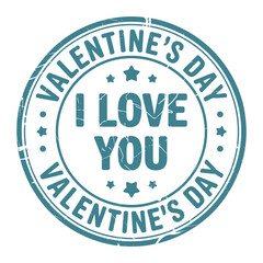 Valentine s day i love you stamp graphic