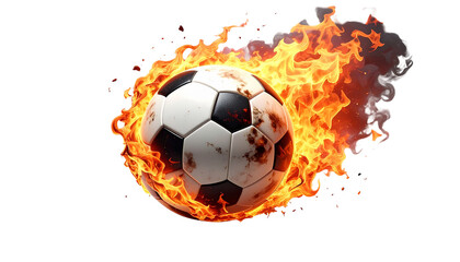 soccer ball with fire isolated on white transparent background Remove png