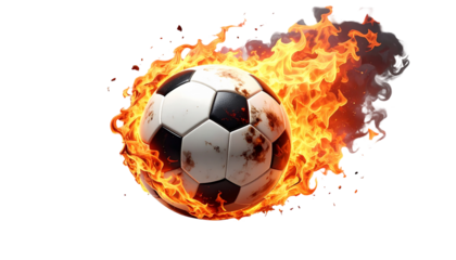 soccer ball with fire isolated on white transparent background Remove png