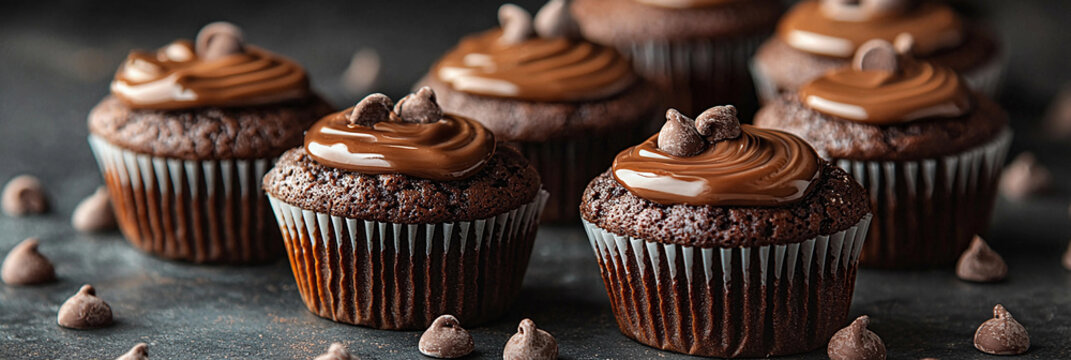 Deliciously rich chocolate muffins for a sweet treat Generative AI - Powered by Adobe