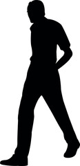 a man walking body silhouette vector