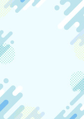 ポップな柄の背景イラスト（青・縦）