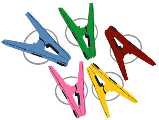 colorful clothespin vector illustration