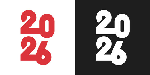 2026 number design template. 2026 New Year logo text design
