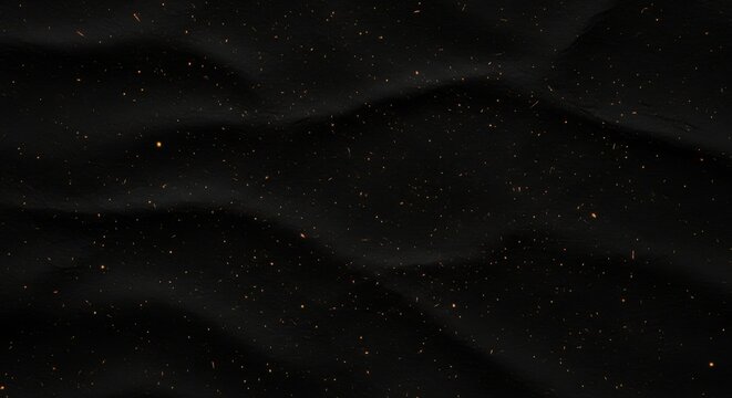 Abstract dark waves background with sparkling golden dust texture and motion