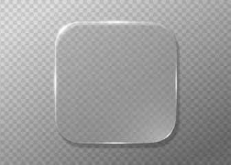 Modern glassmorphism UI with 3D square panel and holographic glow. Transparent glass morphism rectangle for web or app design mockup.