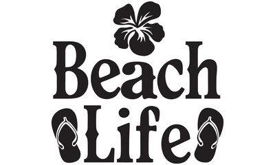 Beach Life Vector Designs | Tropical Summer Silhouette Clipart Set