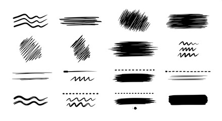 Set of artistic brush strokes and textures, ideal for digital design and graphic art projects.1000001115