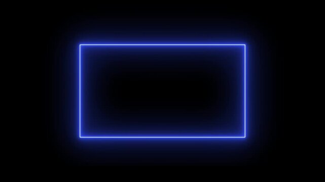 Glowing Neon rectangle Icon Animation .Animated Neon squere box Logo.Futuristic light Geometric Shape with Smooth Glow Effect and Modern Tech Vibes
