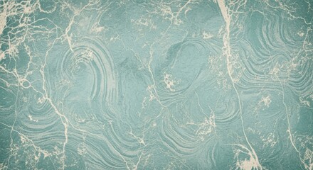 Aqua blue marble with white veins and flowing patterns surface