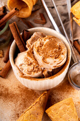 Homemade cinnamon spiced ice cream