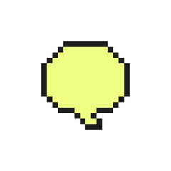 Obraz premium Round Speech Bubble Pixelated Icon. Pixel Art Symbol of Circular Chat Balloon for Dialogue or Message Box. Isolated Vector Illustration