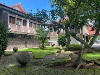 japanese garden with house