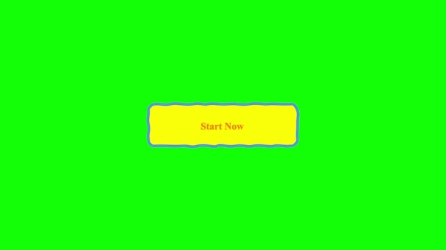 Animated Start Now Button Green Screen Chroma Key Yellow Rectangle Call To Action Interactive Element Digital Interface Graphic Design Element Motion Graphic Web Design Element Business