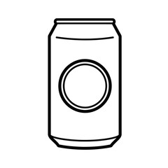 Soda Can Icon – Beverage Outline, Minimalist Drink Symbol, Refreshment Design
