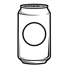 Soda Can Icon – Beverage Outline, Minimalist Drink Symbol, Refreshment Design