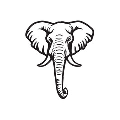 Obraz premium SIMPLE LINE ART VECTOR OF ELEPHANT HEAD
