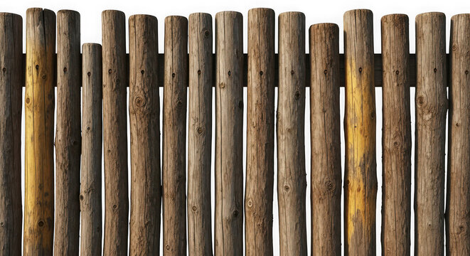 Rustic weathered log fence background pattern with golden hue