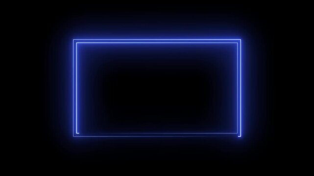 Glowing Neon rectangle Icon Animation .Animated Neon squere box Logo.Futuristic light Geometric Shape with Smooth Glow Effect and Modern Tech Vibes
