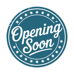 Opening soon circular stamp with stars