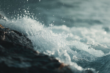 wave breaking on the beach