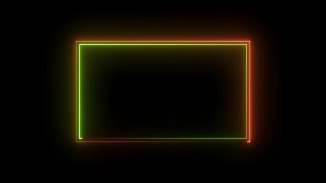 Glowing Neon rectangle Icon Animation .Animated Neon squere box Logo.Futuristic light Geometric Shape with Smooth Glow Effect and Modern Tech Vibes
