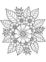 Simple Flower Coloring Pages For Adults And Kids 
