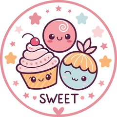 Donut, sweet confetti background. Sweet cake, donut confetti texture, seamless pattern. Colorful candy topping seamless background wallpaper. Vector illustration