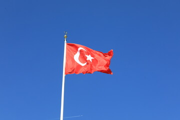turkish flag on the sky