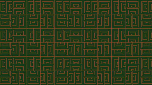 seamless half square lines art in gold and green version. simple lines with half square and formed into big square. For wallpaper, background, poster, leaflet, banner and template design.