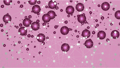 Abstract background with connected dots and lines. Network, technology, science concept.