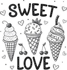 Ice cream logo clipart set. Colorful cone ice cream icon clip art in pictogram style vector illustration color pastel sweet dessert collection.	