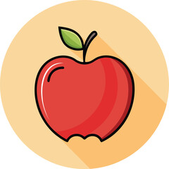 Red apple vector. healthy sweet fruit