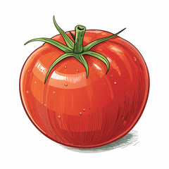 Vector illustration of a funny tomato in cartoon style.