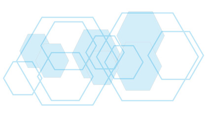 Abstract blue hexagon banner background.