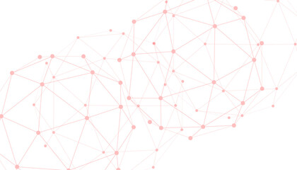 Polygonal white background with connecting dots and lines. Network connection structure. 
