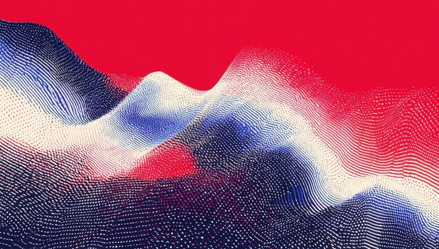 Abstract digital landscape with wavy forms