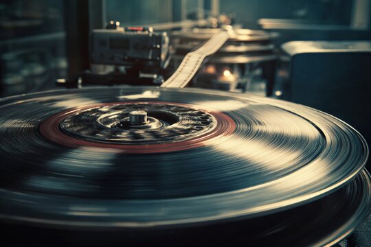 Vintage film reel spinning
