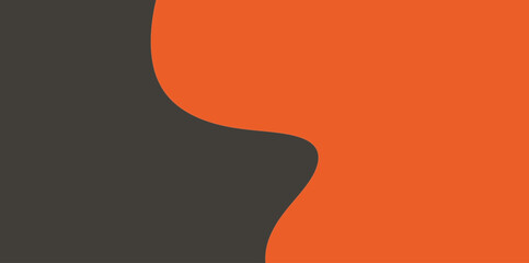Abstract Orange Grey Symmetrical Wave Illustration Vector Background. A clean horizontal division defined by a single, central, slightly symmetrical S-shaped curve.