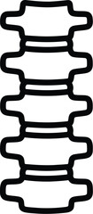 Simple line drawing of a human spine section
