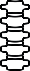 Simple line drawing of a human spine section