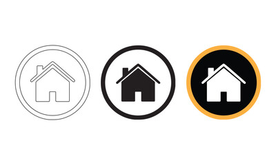 Obraz premium Real Estate House Icon Minimal Logo Vector Design 