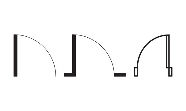 door icon swing outline minimal entrance vector

