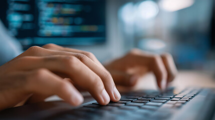 IT specialist coding on a device with network focus, tech innovation in system maintenance, coding culture in IT expertise, software solutions in network management, tech support ,