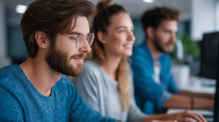 Office team coding and communicating on a project, tech innovation in group work, coding culture in team synergy, software solutions in project collaboration, office coding , World