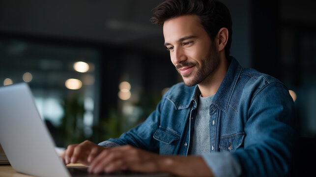 Indian engineer coding on a laptop in an office, tech innovation in diverse tech, coding culture in professional work, software solutions in script analysis, inclusive coding , Wor
