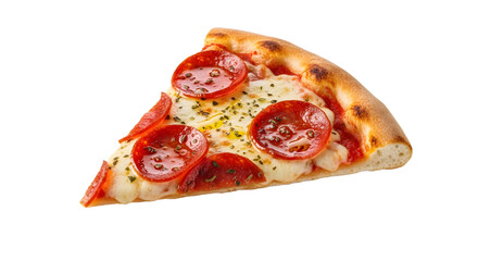 Pizza Slice with Pepperoni on Transparent Background Isolated Pizza