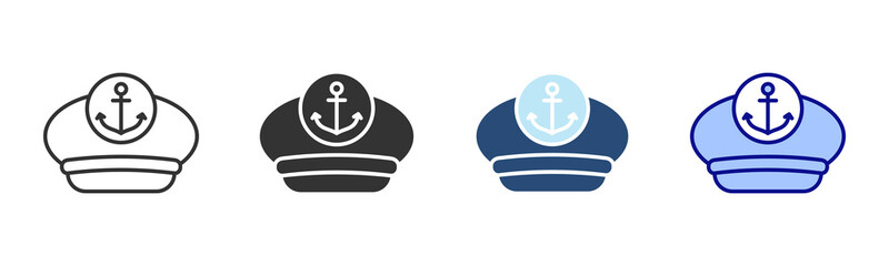 Captain Icon Set. Designed In Multi Style