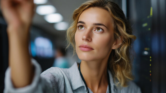 Female engineer brainstorming in a server room, tech innovation in cybersecurity, coding culture in data backup, software solutions in digital hardware, tech security , World Codin