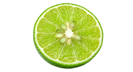 Full Lime Slice Seeds Green Citrus Fruit Refreshment Source Cocktail Garnish Element Nutrition Ingredient Transparent Backdrop